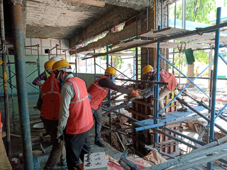 Building renovation and rehabilitation services improving structure strength and durability