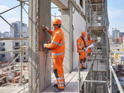 Structural repair and RCC strengthening work in progress for building rehabilitation and load capacity improvement